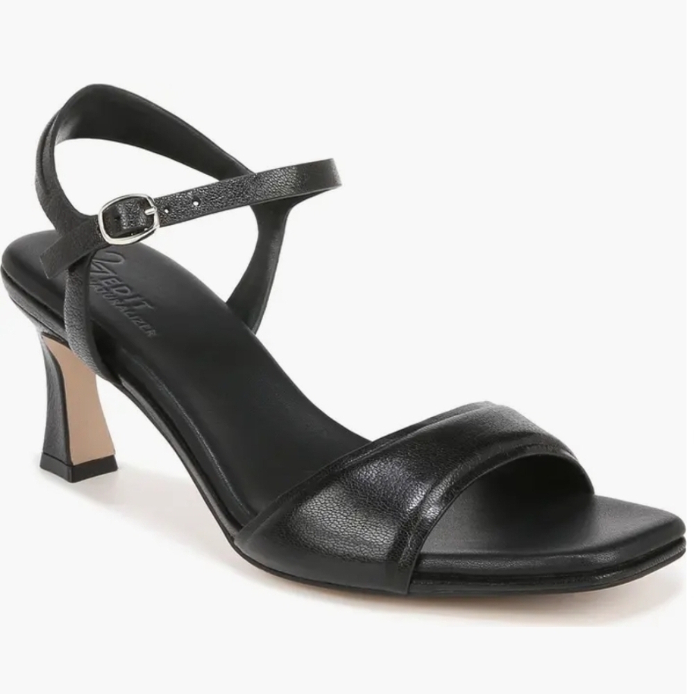 27 Edit Naturalizer Black Leather Grace Ankle-Strap Sandal, Size 8.5